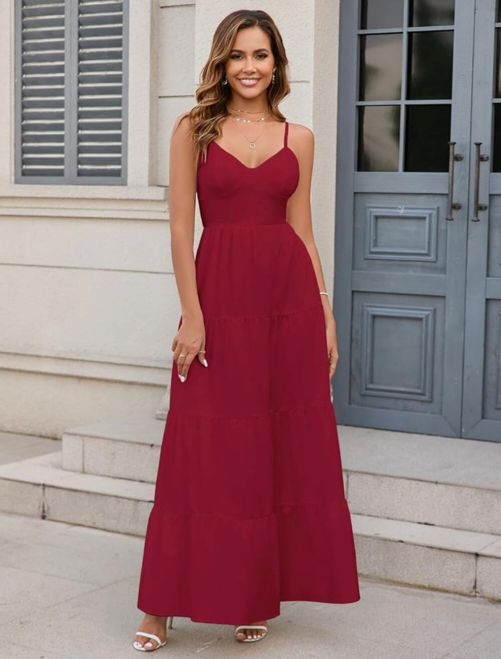 #42 MSRP $63 NWT HTZMO CASUAL TIERED MAXI DRESS ♡ SIZE L ♡